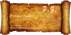 Petku Zoé névjegykártya